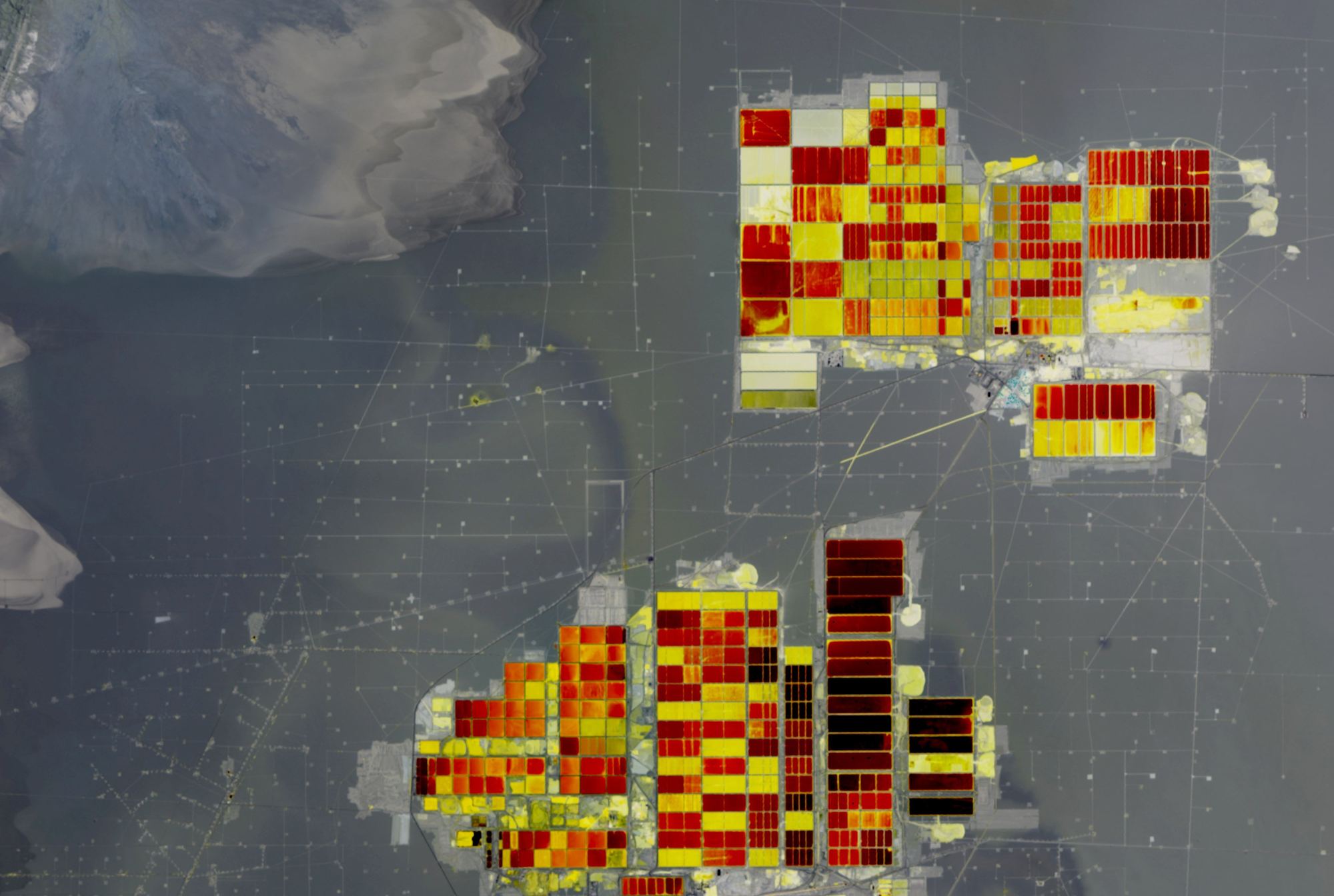 Satellite view of lithium evaporation ponds